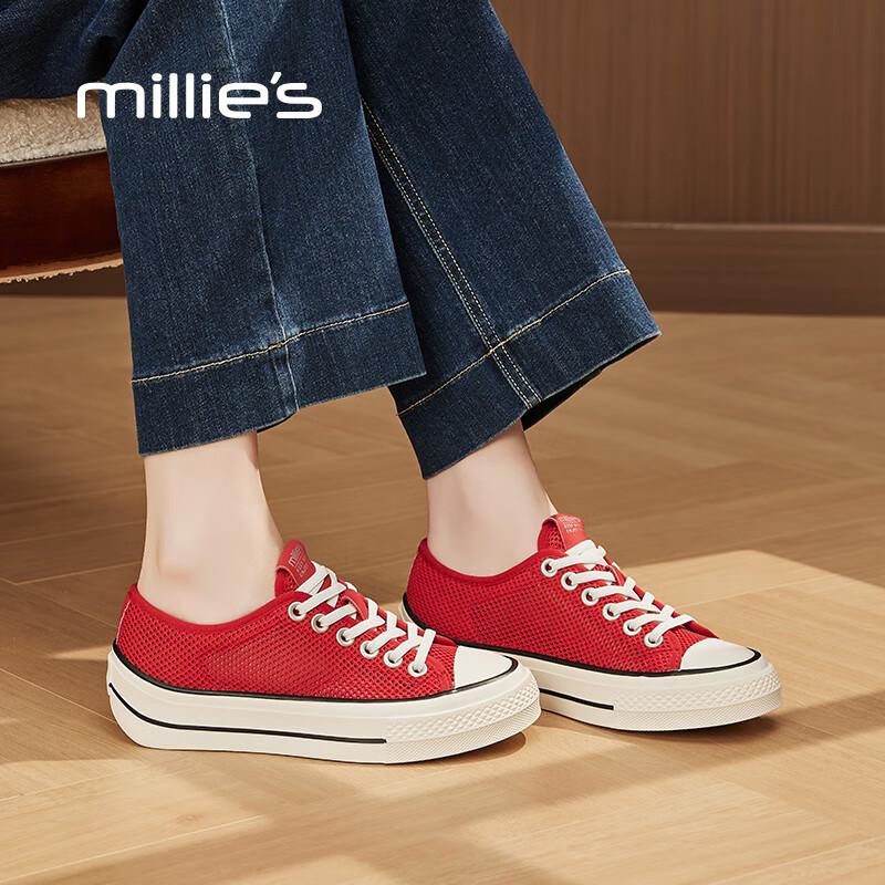 Millies Women s Platform Leather Sneakers 40