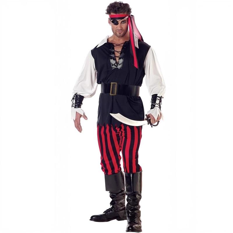 Piratkostymer for Kvinner Menn Voksen Halloween Mannlig Kaptein Jack Sparrow Kostyme Pirates of the Caribbean Cosplay Klessett