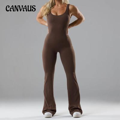 Women's Fashion Tight Yoga Casual Jumpsuit Hollow Traceless Sports Slim One-piece Pants