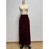Women Solid‑Color Velvet Wide‑Leg Pants Elastic Drawstring High‑Waist Casual Trousers With Double Pockets For Autumn Winter