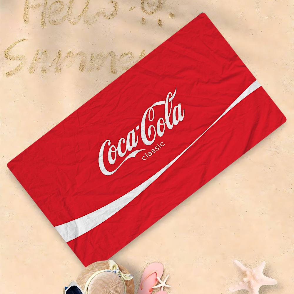 C-Coca Logo C-Cola Mikrofaser Bedrucktes Strandtuch Bergsteigen Yoga Strand Schwimmen Laufen Saugfähiges Weiches Handtuch