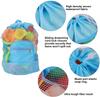Beach Storage Pouch Tote Bag Kids Foldable Beach Mesh Bag Large Capacity Travel Toy Organizer Net Portable Storage Backpack