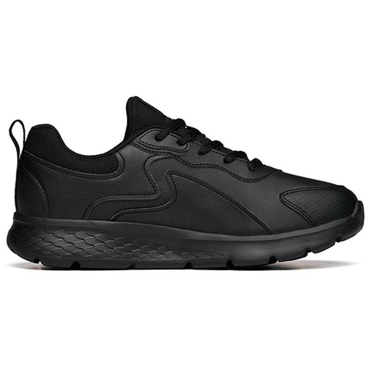 Anta Running Collection Cushioning Slip Resistant Abrasion Resistant Lightweight Low top Running Shoes Men's Pure Black 912145522-4