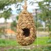 Natural Grass Weaved Bird Nest Handwoven Straw Bird Cage Bird Hut for Yard Decoration Outdoor Garden Hanging Nest Bird Accessory