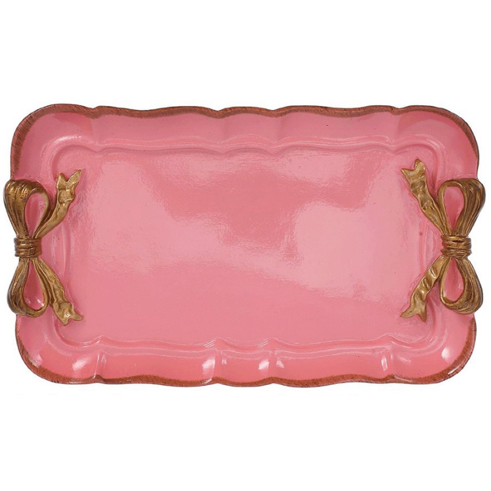 

Stylish Bowknot Themed Resin Cosmetic Tray Organizers for Earrings Rings Makeup Accessory рожевий