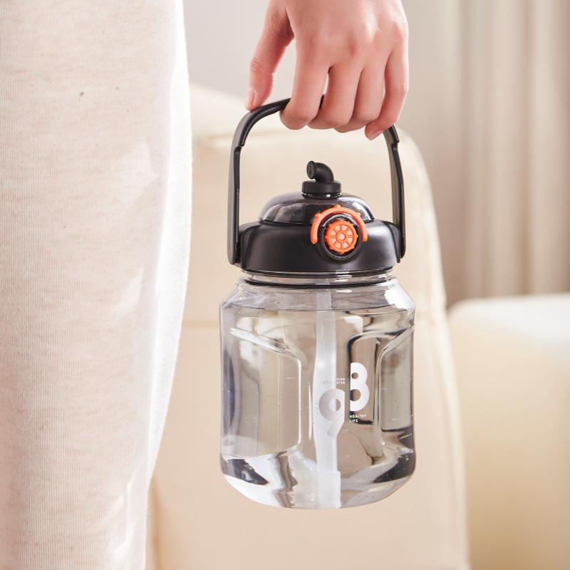 New Submarine Tons Barrel Tongqu Students Plastic Cups Straw Cups 1200ml Large-capacity Outdoor Portable Kettle.
