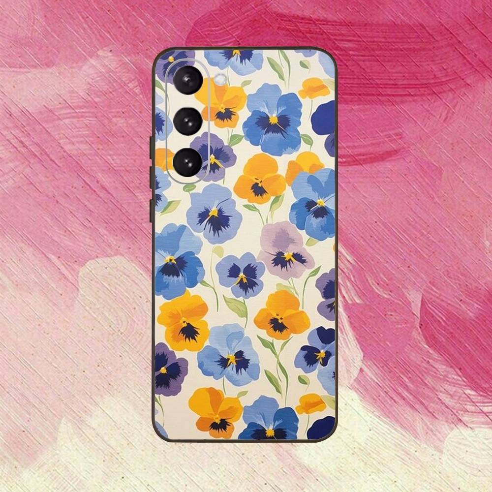 Floral Plant Pattern  Phone Case For Samsung Galaxy A73,A72,A71,A70,A53,A52,A51,Others Soft Black Cover