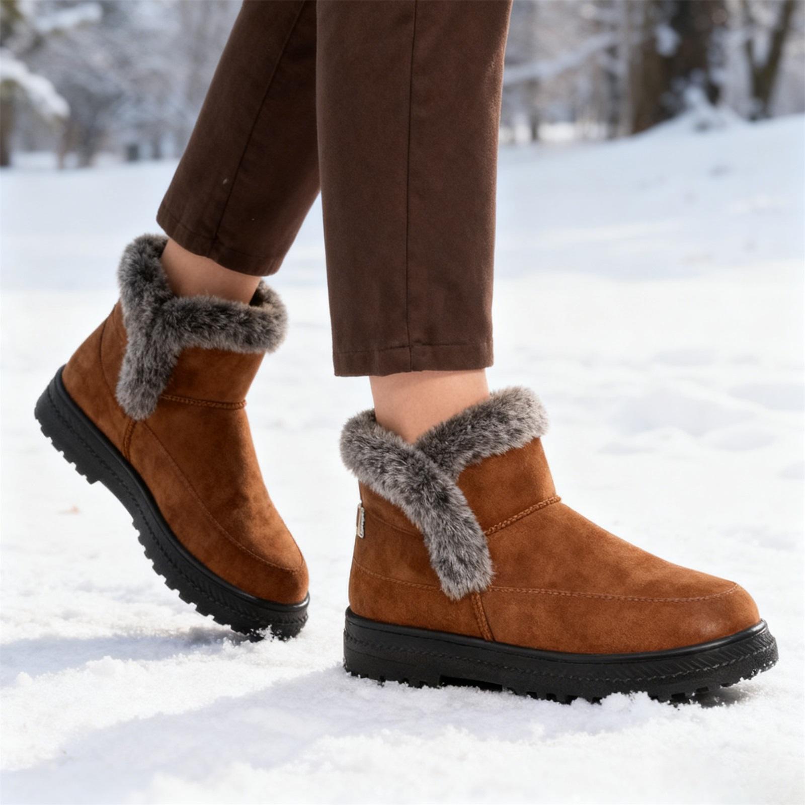 Women s Fashionable Warm Outdoor  Casual Plus-Size Cotton Boots 37