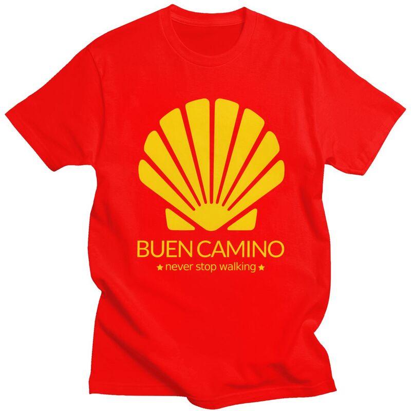 

Custom Buen Camino De Santiago Tshirts for Men Short Sleeve Casual Tshirts Slim Fit 100 Cotton Tees Gift S