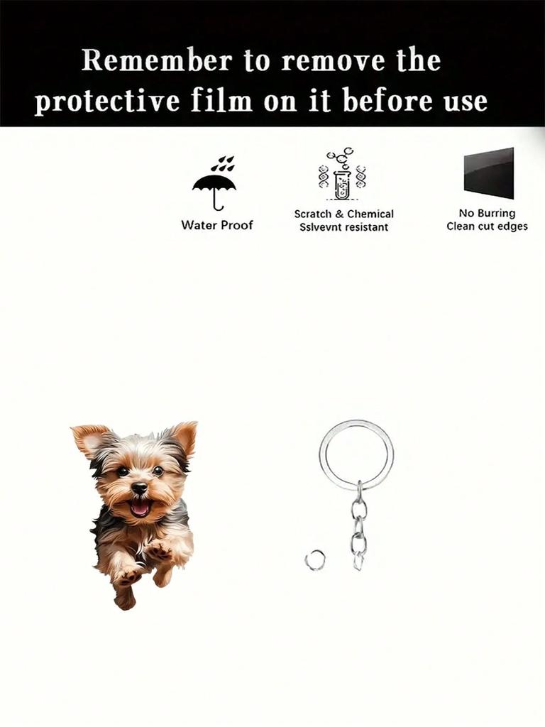 1 uroczy akrylowy brelok z psem skaczącym, odpowiedni do torebek i plecaków, idealny prezent dla pań i dziewcząt, spersonalizowany brelok z psem
