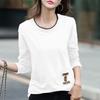 Spring Autumn Fashion Spliced Embroidery Pockets T-Shirt Women's Clothing Oversized Casual Pullovers Loose Tees