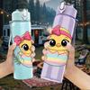 1PC Egg Chick With Bow 750ml Color Plastic Sports Water Bottle Leakproof Flip Straw Lid Suitable for Sports Office Home Use