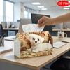 2D Flat, 1pc Tissue Box, Printed On Both Sides, Tissue Box Holder White Dog Cozy Scene Multifunctional Napkin Dispenser for Home, Party, Car Decor Dec