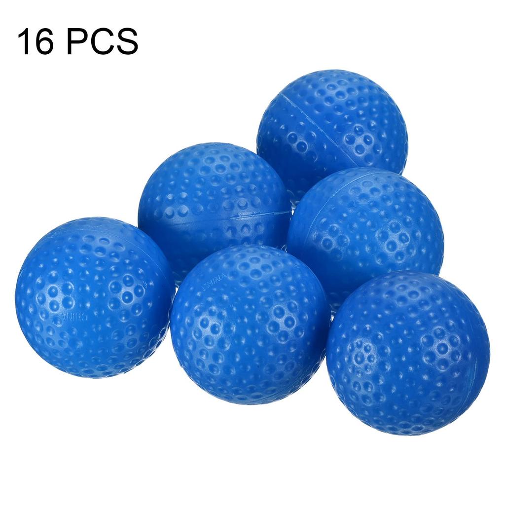 PATIKIL Golf Practice Balls 16 Pieces Plastic 41mm Outer Diameter Hollow Flight Training Indoor Outdoor Swing Practice Blue