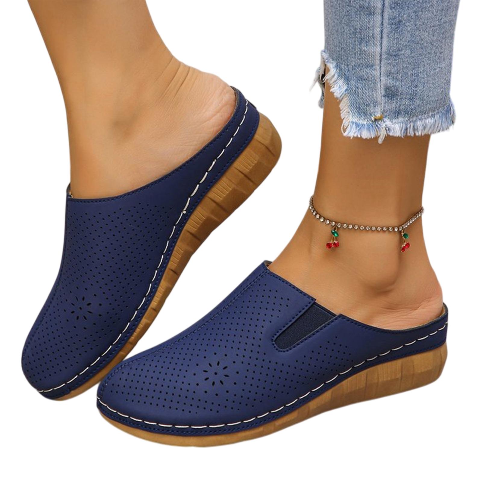 

Sandals Women Summer Orthopedic Shoes Thick Sole Roman Sandals Comfortable Wide Foot Beach Sandals Soft Insole Sandals Casual Summer Shoes 43 синий