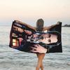 1pc Addams Family Wednesday1 Beach Towel, Sports Cape, Beach and Seaside Swimming Pool Equipment, Fashion Pattern, Rectangular, Travel Essentials