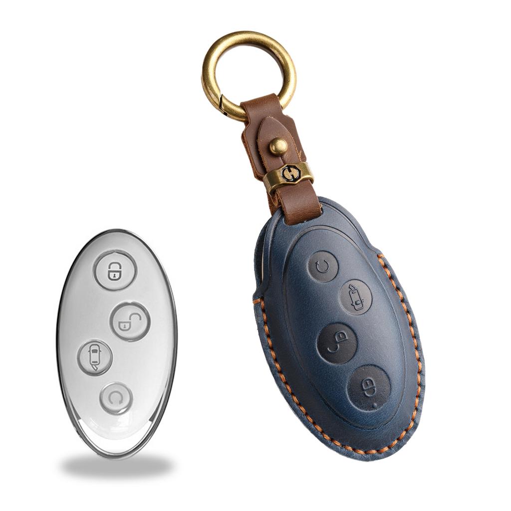 The New Retro Key Cover Is Suitable for Yuan Key Bag Cover, BYD 17 S7 Key Bag Cover, Purely Handmade Genuine Leather.