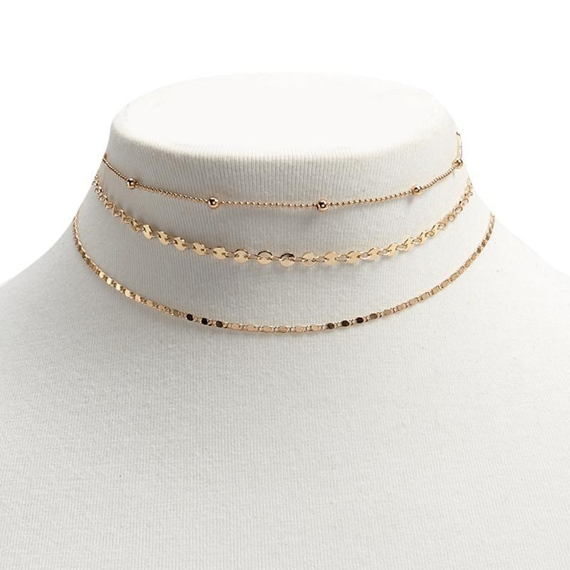 eBay European and American style with the same simple beaded collar necklace three groups