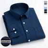 Navy Blue Oxford Shirt Men's Long-sleeved Spring Autumn Fashion Korean Slim Anti-wrinkle Business Casual Youth Shirts Dress