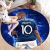 Mbappe Round Area Rug,Carpet Rug for Living Room Bedroom Sofa Playroom Decor,Non-slip Floor Mat