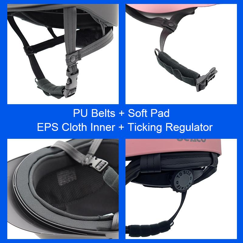 Kinder Reitsportbedarf Helm 49-58cm Superleichter Reithelm Ritterhut Abnehmbare Krempe Speedhelm Reiten