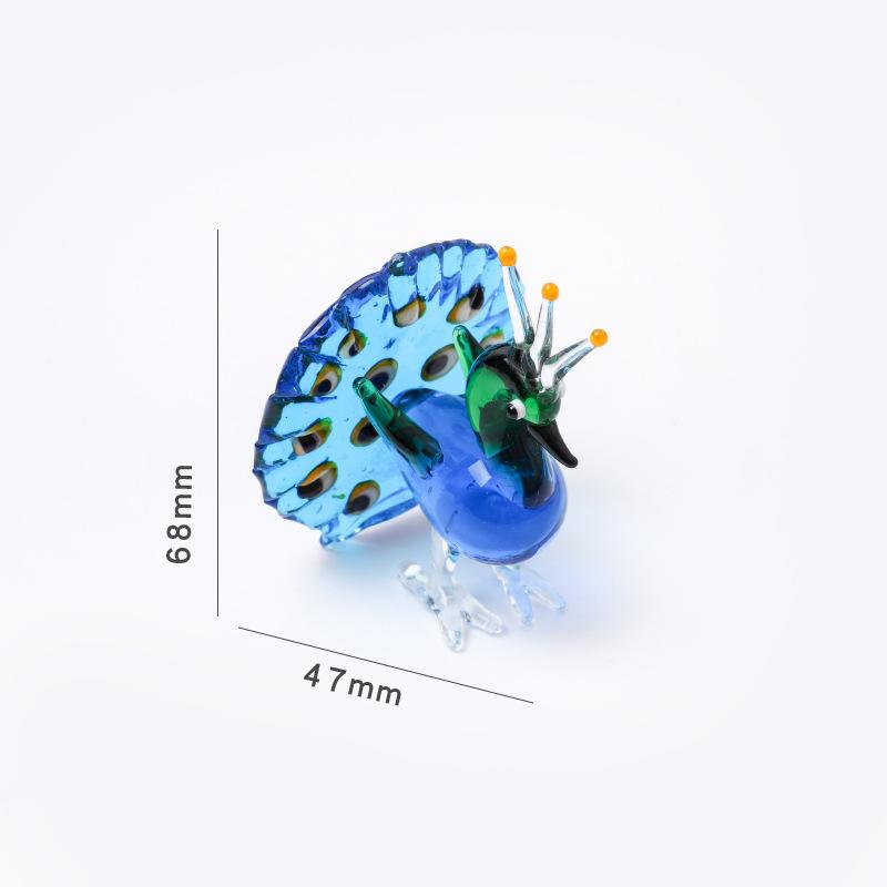 Creative Handmade Miniature Glass Peacocks Hedgehog Birds Animal Ornaments Home Study Bedroom Tabletop Decoration Gift 2026 New