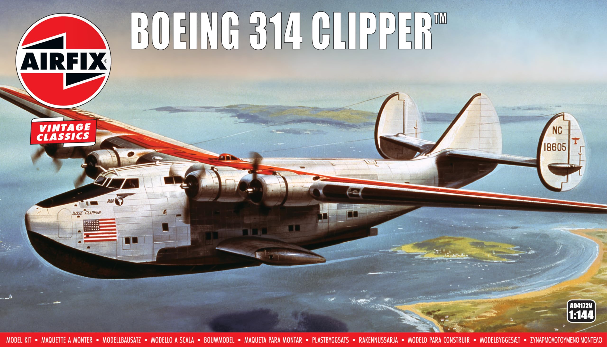 Airfix Boeing 314 Clipper Летающая лодка Пластиковая модель 1/144 X-4172V (Самолет)