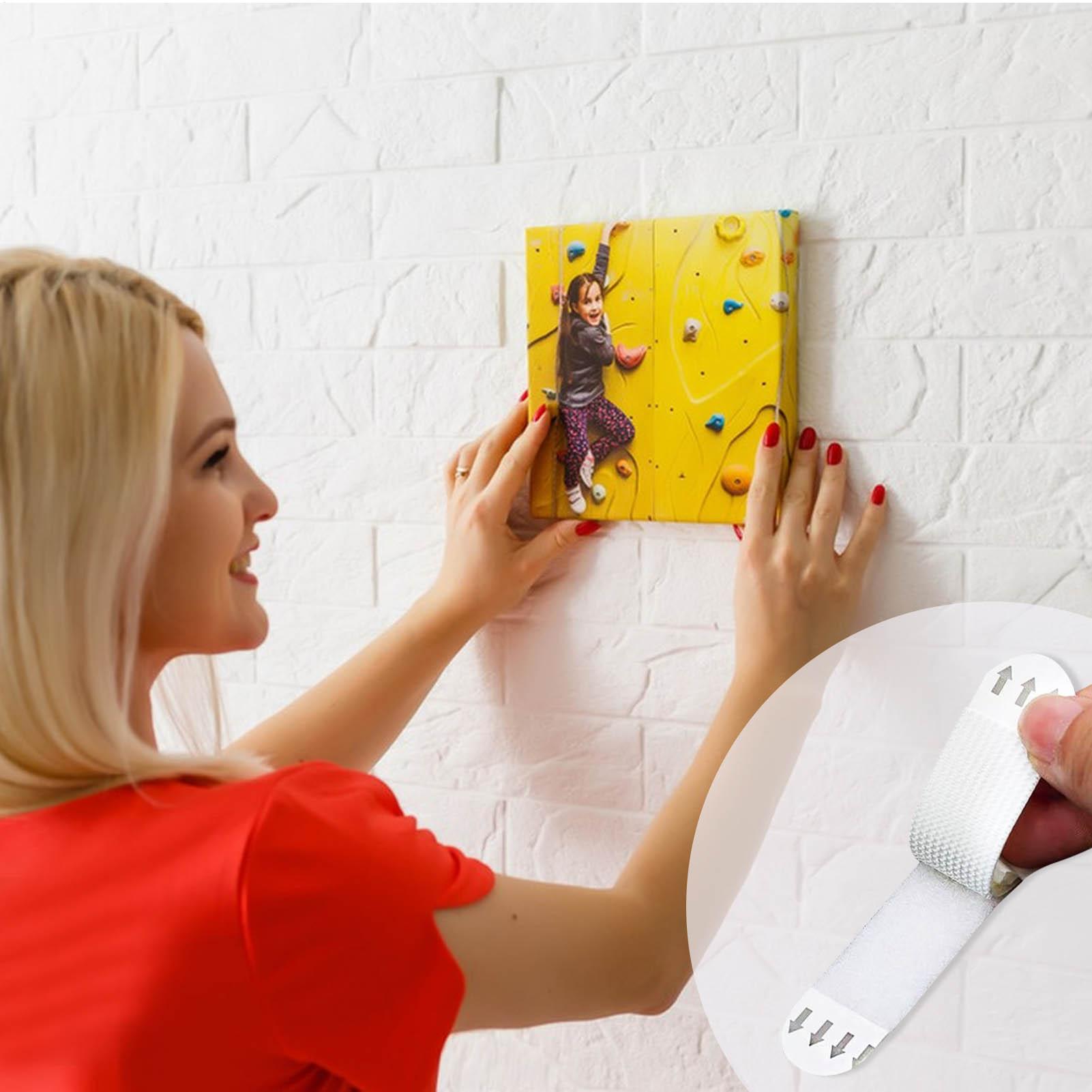 Крючковая и петлевая лента с клейкой основой, полоски-липучки с клеем, 12 штук, без сверления, многоразовое крепление, настенный крючок для China Mainland