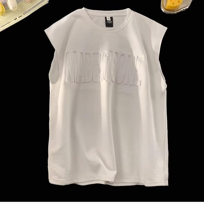 

Мужской жилет, летняя High End Feeling Ins Ruffian, красивая повседневная свободная спортивная футболка без рукавов, мужская одежда S белый