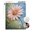 DIY Pearl Painting Kit Frameless Canvas Pink Daisy Flower 3D Shiny Bead Art Creative Family Craft for Home Decoration