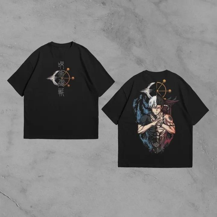 

2026 Summer Jujutsu Kaisen Anime RyoUnisex Sukuna Printed Loose Shortsleeved Pure Cotton Childrens Tshirt Unisex Casual Loose S
