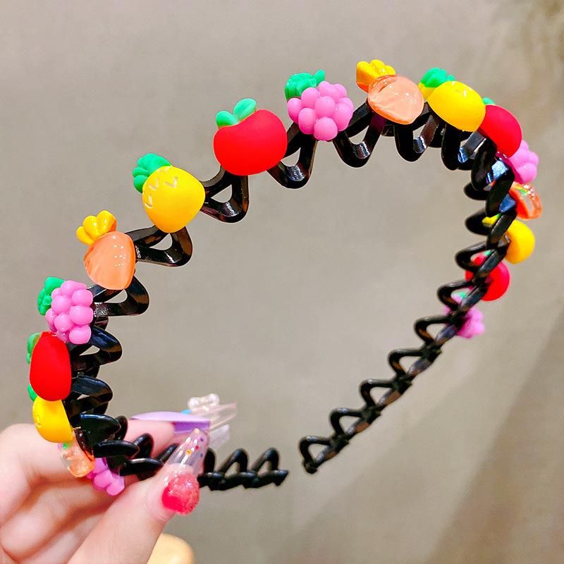 Summer Cartoon Wave Headband Children'S Candy Color Headband Hairpin Bangs Broken Hair Finishing Artifact Girls Hair Accessories Women