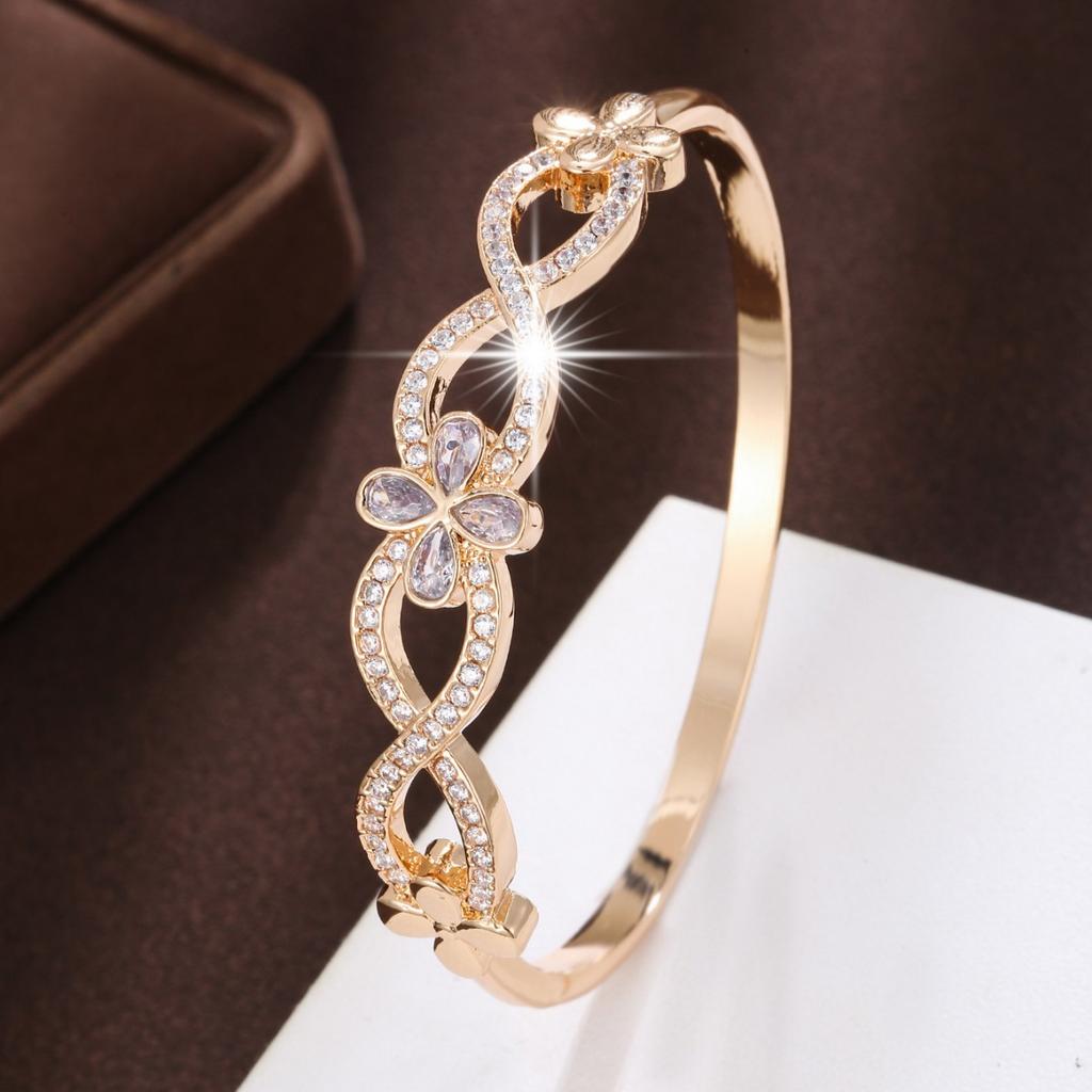 New Simple Micro-cross Flower Inlaid Zircon High-end Light Luxury Bracelet