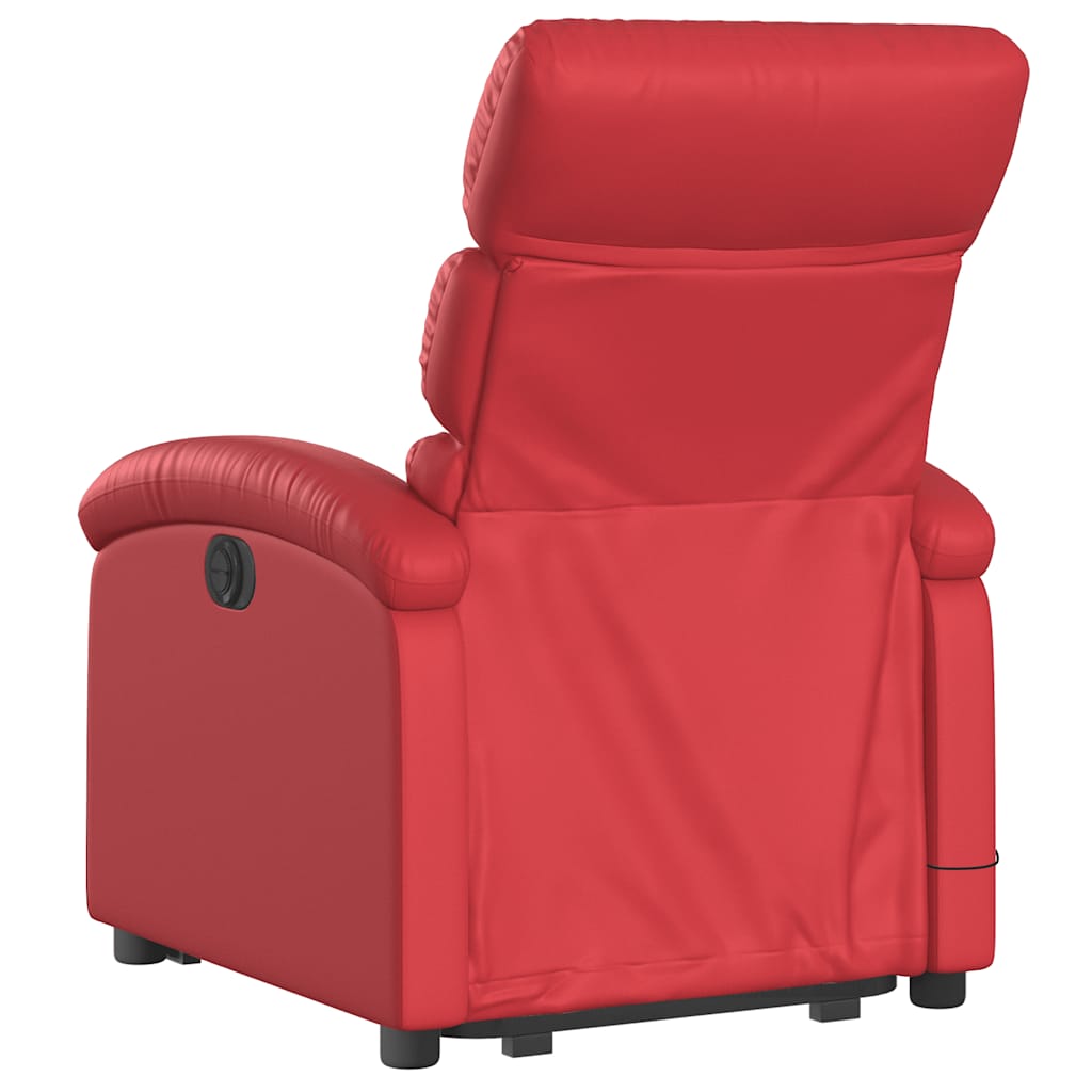 Reclining Electric Red Lift-Up Armchair with Massage