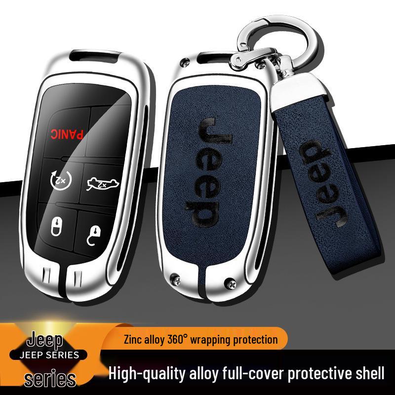 Metal Key Cover for Jeep Compass, Cherokee, Renegade, Grand Commander, Wrangler