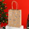 12Pcs 15*8*21cm Christmas Handles Kraft Paper Gift Bags Party Favors Packaging Gift Bag