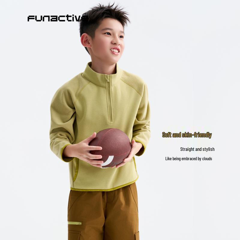 Lustiger aktiver Kinder-Fleece-Halbzip-Pullover