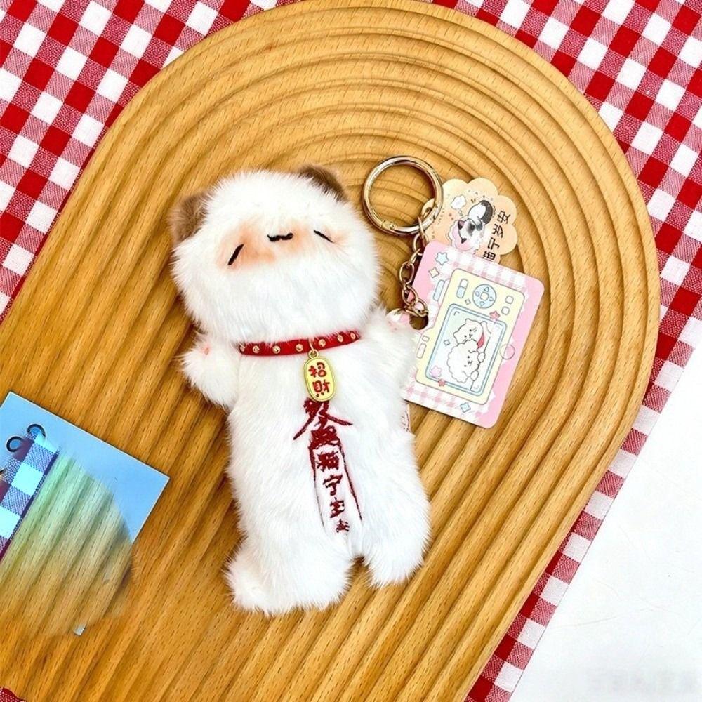 Cuddly Stuffed Plush Cat Keychain Soft Plush Cat Plush Doll Keyring Girls Gifts
