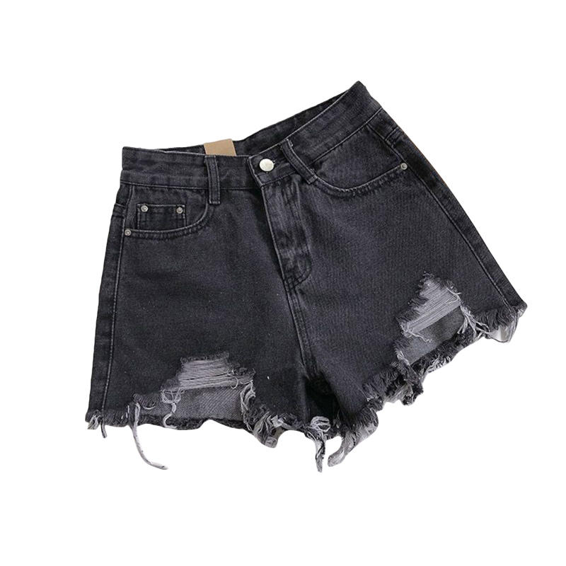 Women Summer Fashion Sexy Denim Shorts High Waist Ripped Loose Wide Leg Jean Short Pants