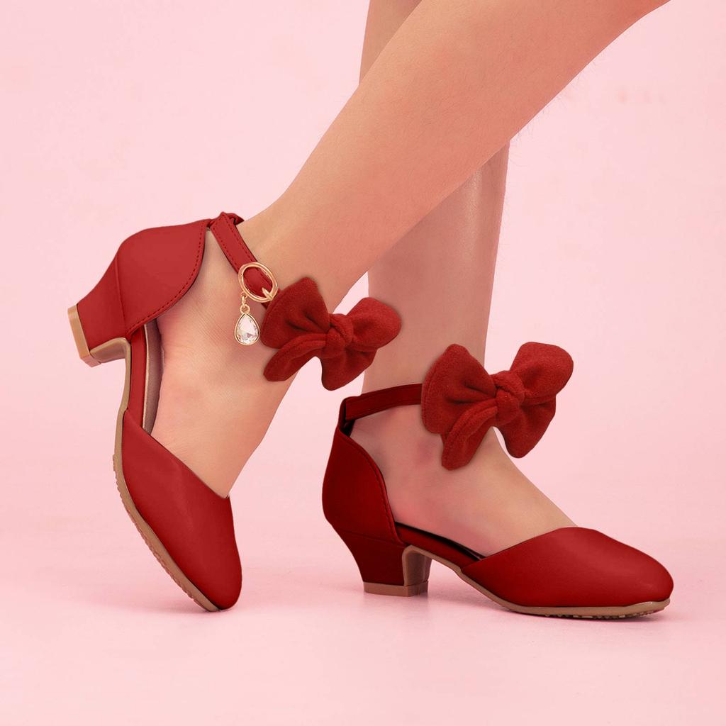Lucido Lusso Bambini Matrimonio Damigelle Elegante Festa Tacchi Alti Scarpe in Pelle Lunghezza Caviglia Gala Celebrazione Sandalo Elegante da Ragazza