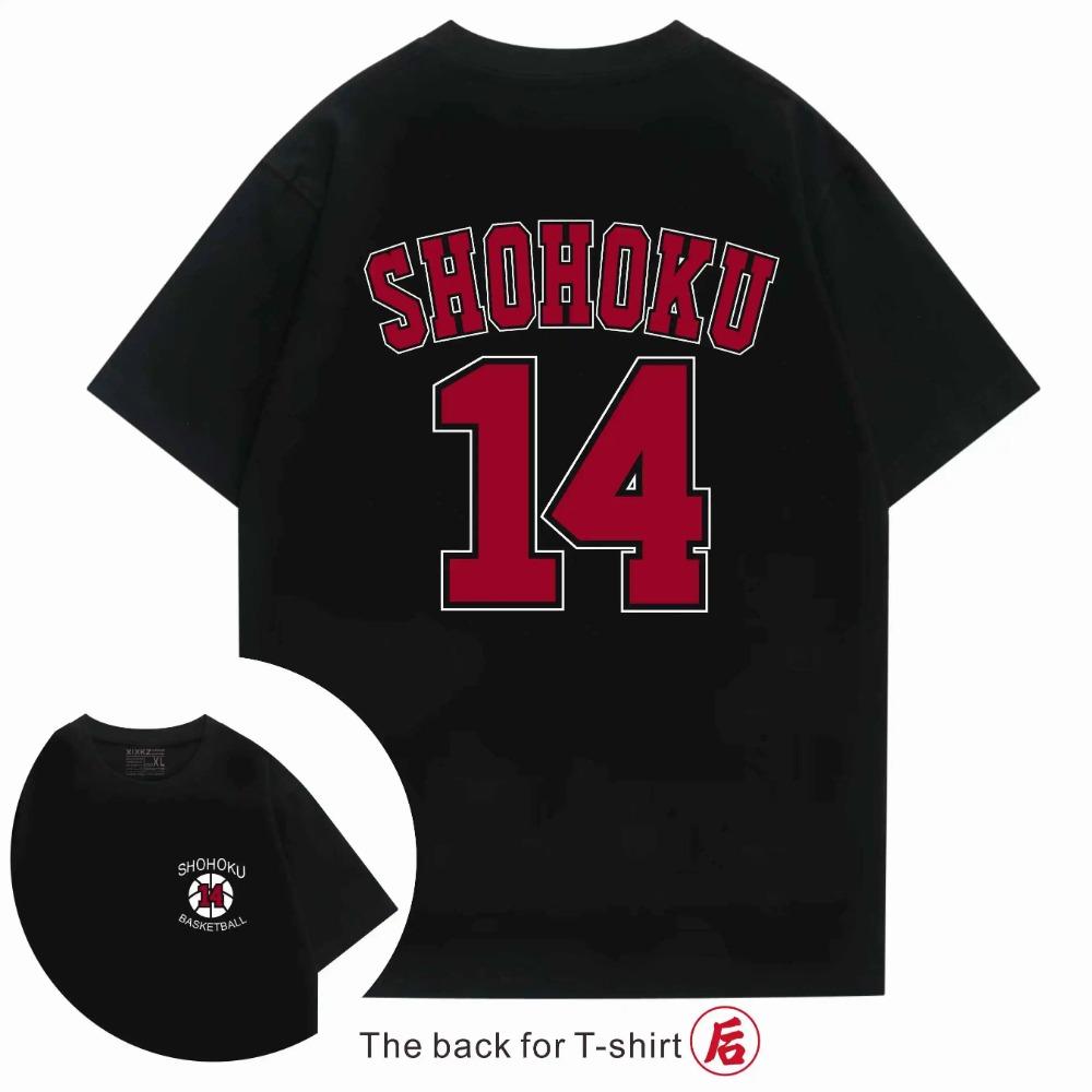 

2025 Летняя хлопковая футболка Slam в японском стиле с рисунком из аниме Harajuku, спортивный топ с коротким рукавом, напечатанный в уличном стиле для мужчин и женщин, для пар XXL