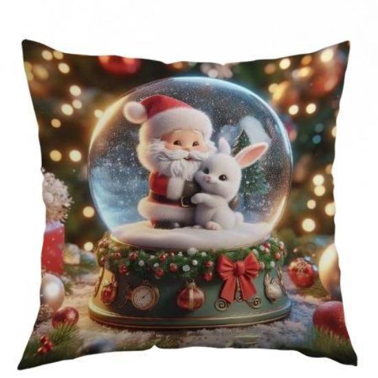 New Christmas Gift Pillow Cover Polyester Printed Holiday Decoration Living Room Sofa Cushion Cover Bedroom Pillow