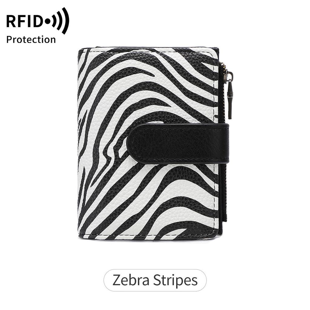 Women's Retro Wallet RFID Anti-theft Short Wallet Handbag Trifold Large Capacity Card Holder Coin Purse ID Card Credit Card Holder Wallet