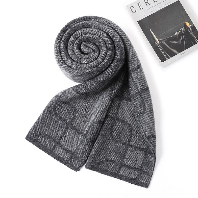 

New scarf men s winter cashmere warm high-end couple s versatile knitted wool scarf women s tide 180cm