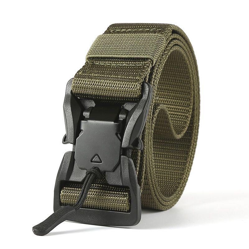 Men's Tactical Canvas Belt with Quick Release Buckle for Outdoor Military Training