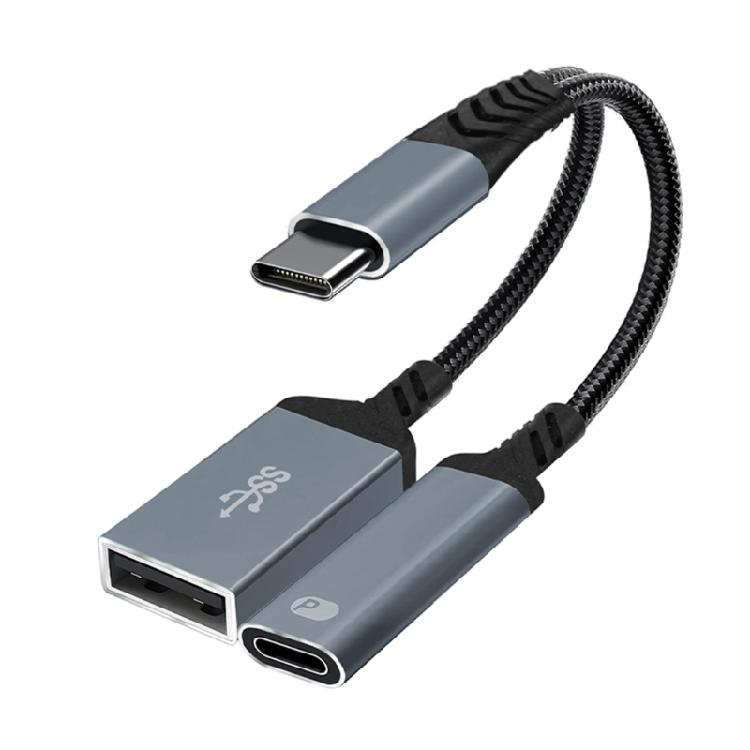 

Разветвитель USB C на 2 порта PD60W USB2.0 Быстрая зарядка Передача данных Совместим с планшетами, телефонами KVM 1