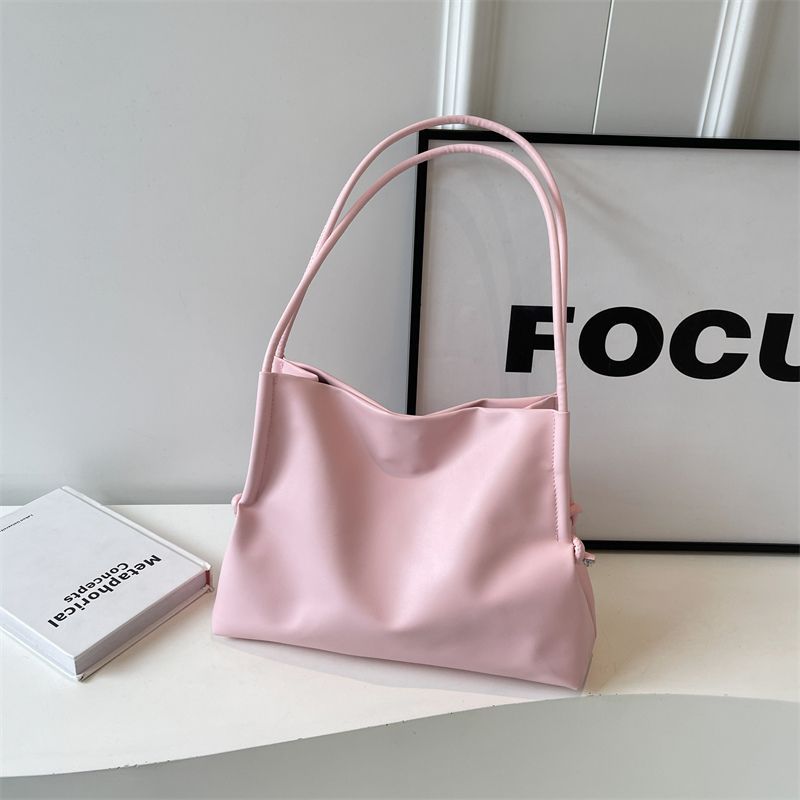 

High value light luxury new college students class large capacity high-end tote commuting versatile shoulder messenger bag розовый