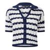 I Saw It First Womens/Ladies Striped Crochet Detail Crop Top