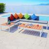 VidaXL Salon de jardin 4 pcs avec coussins Aluminium et WPC