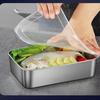 ZISIZ 3-Pack Square 304 Stainless Steel Food Storage Containers with Lids